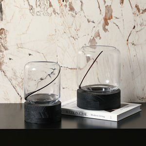 <span class=keywords><strong>Vase</strong></span> en <span class=keywords><strong>verre</strong></span> de base en bois fait à la main minimaliste décor à la maison intérieur table salon décoratif <span class=keywords><strong>verre</strong></span> clair vases à fleurs - Product Image 3