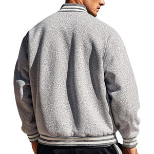 Veste de baseball pour homme, automne-hiver, col montant, doublure polaire, coupe-vent, manteau décontracté, coupe ample, vêtement de sport, vêtement d'extérieur - Product Image 3