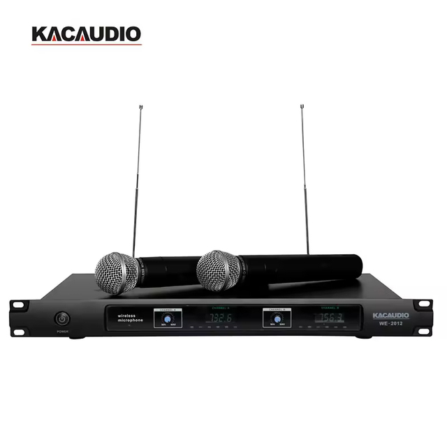 WE-2012 150m Long Range Karaoke Microphone Professional Dual Channel Wireless Handheld Mic for Performance