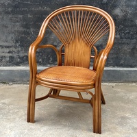 Ensemble de trois pièces en rotin rétro nostalgique (chaise, table basse, table de balcon) pour le confort des personnes âgées, utilisation à domicile ou sur balcon, sans assemblage