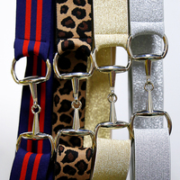 Ceinture élastique à imprimé léopard avec boucle mors de cheval dorée, ceinture extensible pour femme, ceinture pour pantalon d'équitation, accessoires d'équitation