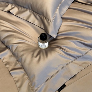Parure <span class=keywords><strong>de</strong></span> <span class=keywords><strong>lit</strong></span> 4 pièces en coton longues fibres 140 fils, texture douce et naturelle, personnalisable, couleur unie, design minimaliste, qualité cinq étoiles - Product Image 3