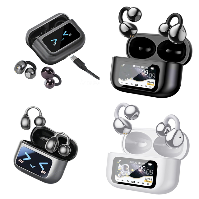 Open Ear OWS Earphone with LCD Screen Clear Calls Hifi Stereo Wireless Earbuds IP7 Headphones for Travel Trending Products