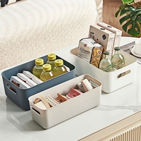 Boîte de rangement empilable pour la maison Boîte de tri à couvercle en plastique Boîte de rangement multifonctionnelle épaissie de grande capacité
