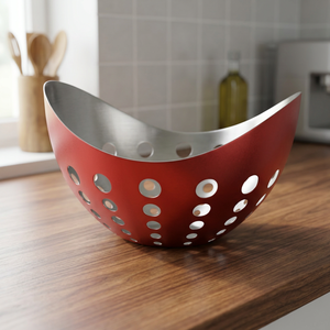 Bol ovale de stockage de fruits et légumes en acier inoxydable usage quotidien comptoir passoire et passoire en métal prix de gros - Product Image 1