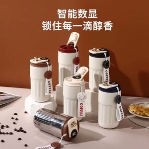 Taza de Café de Acero Inoxidable de Doble Pared con Pantalla Táctil LED Inteligente con Indicador de Temperatura, Personalizable con Logotipo, con Correa - Product Image 4