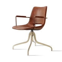 En stock, chaise de bureau moderne minimaliste, chaise d'ordinateur pivotante avec structure en métal, chaise confortable pour les réunions et les réceptions