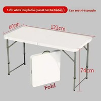 Table pliante en plastique moulé par soufflage de 1,8 mètre - Multi-usages, portable, adaptée aux voitures, pour repas en plein air, mobilier d'extérieur minimaliste
