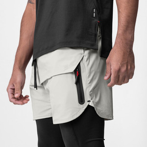<span class=keywords><strong>Pantalones</strong></span> Cortos Deportivos Casuales de Verano para Hombre, de Tres Cuartos, Color Sólido, Secado Rápido, Cintura Media, Transpirables, con Cordón Ajustable, para Correr - Product Image 5