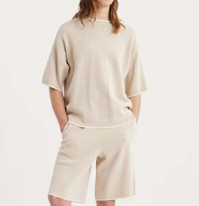 Ensemble de t-shirts en tricot de coton à manches courtes pour hommes, à la mode simple et personnalisée - Product Image 1