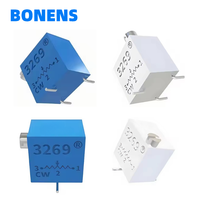 BONENS 3269P Serie 3269 Trimpot SMD (10-5M, Tolerancia del 10%, Paquete SMD Cuadrado de 1/4'', Ajuste Superior)