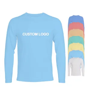 Factory High Quality Polyester Soft Sublimation Shirts Blank Custom Designs Long Sleeves Big Tall Wholesale Men T shirts