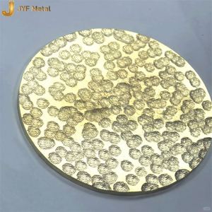 LL258 Placa de Acero Inoxidable 304/316L Martillada a Mano, Color Latón Espejo, Grabada en Relieve, Estampada en Oro Titanio, Plegado y Corte Personalizados - Product Image 5