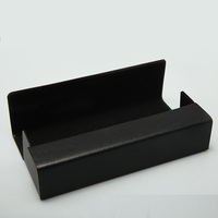 Étui à lunettes en cuir noir de haute qualité, style luxueux, unisexe, texture tissée, couvercle supérieur et inférieur, emballage en boîte souple, Huicheng HC-226