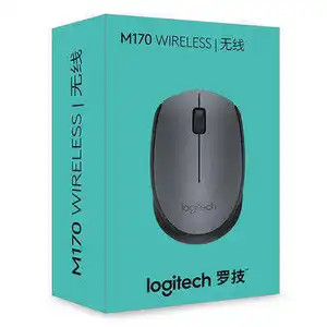 Logitech M170 Mouse optik nirkabel portabel 1000 DPI, Mouse roda dua arah 3 Tombol USB dengan menerima 2.4G