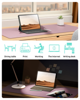 Grand tapis de souris de jeu en cuir PU XXL personnalisé, tapis en caoutchouc néoprène antidérapant et imperméable pour tapis de bureau d'ordinateur portable