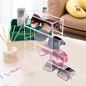 กล่องใส่แว่นกันแดดอะคริลิกใส4ลิ้นชักแบบทันสมัยผลิตตามสั่ง - Product Image 5