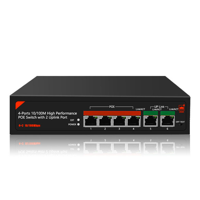 PoE Switch 4 8 16 24 Port 100/1000M Network Switches and 2 RJ45 Unplink Port with 1 SFP Gigabit PoE Switch