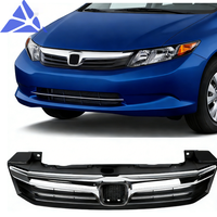 Piezas Originales de Automóvil, Cubierta de Parachoques Delantero, Rejilla Superior con Moldura Cromada para Honda Civic Sedán 2012, Kit de Carrocería Delantera