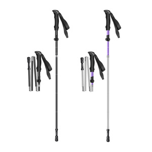 Bâtons de randonnée pliables Cy, 6 sections, en alliage d'aluminium, verrouillage externe, bâtons de randonnée et d'escalade légers, utilisation en extérieur - Product Image 1