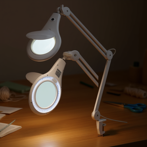 เฟอร์วี แมกนิฟายอิ้ง แลมป์โคมไฟตั้งโต๊ะ 56 หลอด LED พร้อมแขนปรับระดับได้สำหรับการอ่านหนังสือและงานฝีมือ - Product Image 3