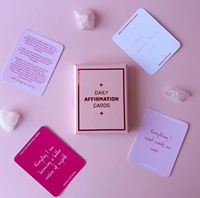 Kartu Tarot Afirmasi Cinta Diri Positif dengan Penyangga Kayu, Edukatif, Tahan Lama, Ramah Lingkungan, untuk Kesehatan Harian Wanita