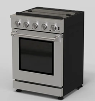 Barbecue à Convection gpl à gaz autoportant pour camping-car nord-américain, brûleur de 24 pouces 4/6 à allumage électronique, grille en porcelaine, gamme de fours à gaz
