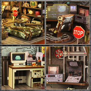 CAYI 2025 Kit DIY Book Nook Bureau de Liaison Militaire, Puzzle 3D en Bois, Maison de Poupées Miniature en Bois, Book Nook - Product Image 4