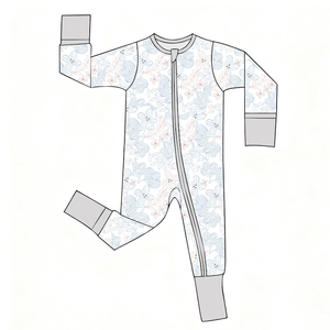 Personnalisé 95% Bambou 5% Spandex Jersey Enfants Pyjamas Bamnoo Fermetures Éclair À Manches Longues Bébé Barboteuses Combinaison Bébé Filles Vêtements - Product Image 3