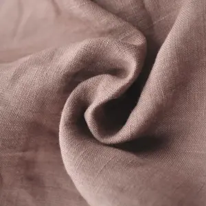 Grosir Kain Katun Linen Campuran Warna Murni untuk Pakaian Tekstil Rumah