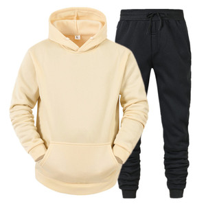 Nuovo stile da uomo felpa con cappuccio autunno inverno alta qualità LOGO di personalizzazione spessa tinta unita Set sportivo OEM - Product Image 2