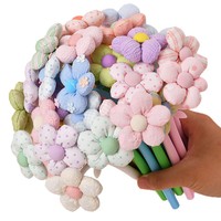 Nouveau stylo gel neutre créatif en forme de fleur, mignon et coloré, mini-fleur très stylée, stylo de signature à secouer et à presser, 0,5 mm, en plastique