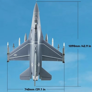 Avion RC FMS Hobby, Jet de Combat EPO en Mousse 6CH EDF 64mm <span class=keywords><strong>F</strong></span>-<span class=keywords><strong>16</strong></span> <span class=keywords><strong>Fighting</strong></span> Falcon, Moteur Brushless, ESC 40A, 14.8V, Servo 9G, PNP - Product Image 3