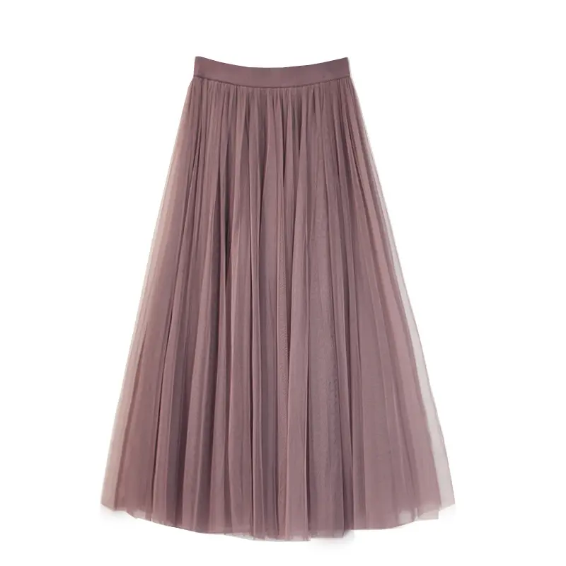 Spring and autumn three layers of gauze skirt puffy princess skirt big gauze long Tulle skirt