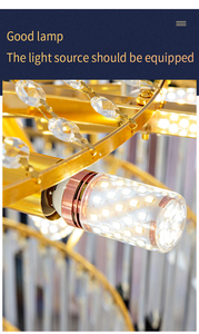 Lampade a sospensione a foglia americana oro Designer di lusso Villa Hotel <span class=keywords><strong>soggiorno</strong></span> lampada decorativa <span class=keywords><strong>lampadario</strong></span> <span class=keywords><strong>moderno</strong></span> a Led in cristallo - Product Image 6