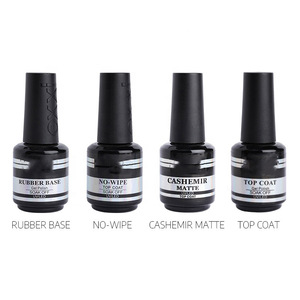 Venta caliente hipoalergénico NO-wipe Top Coat Gel Natural transparente duro mate UV esmalte de uñas con <span class=keywords><strong>Base</strong></span> de goma orgánica - Product Image 1
