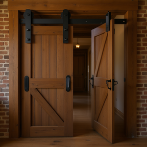 Kit de Herrajes para Puerta Corredera de Granja, 10 Pies, Capacidad de 330 Libras, Polea Suave y Silenciosa para Puertas de 4.6-5.2 Pies, Estilo Rústico Interior - Product Image 2