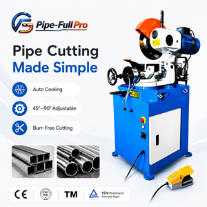Machine à couper les tuyaux avec scie circulaire manuelle, utilisée pour couper les tuyaux en acier inoxydable, en cuivre et en aluminium pendant la production. - Product Image 1