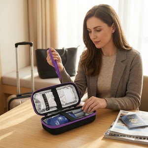 Estuche de Viaje para Insulina, Personalizado, de PU y EVA, Rígido, Aislado, Portátil, Bolsa de Almacenamiento para Suministros de Diabetes, con 3 Bolsas de Gel Refrigerante, Moderno - Product Image 5