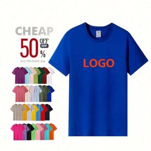 High-End Combed Cotton Crew Neck <b>T</b> Shirts for Men Custom Logo Round Neck Short Sleeve <b>T</b> Shirts - Product Image 1