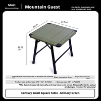 Nouvelle table pliante carrée légère en alliage d'aluminium, style moderne, pour l'extérieur, le camping et le barbecue, résistante à la rouille