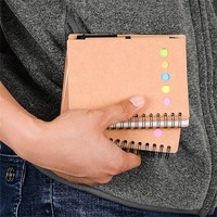 Blocs-notes adhésifs écologiques personnalisés, reliure spirale, papier kraft, couleur personnalisée, commande en gros