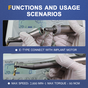 Pieza de mano de contraángulo LED 80 Ncm con reducción de 20:1 de implante <span class=keywords><strong>Dental</strong></span>, pieza de mano fácil de desmontar para cirugía - Product Image 6