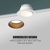 Projecteur de salon 7.5CM 9.5CM trou Downlight minimaliste chambre lumière LED encastré Spot sans bordure Downlight