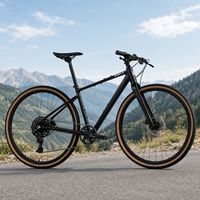 Vélo de course sur gravier SpiritX Scount 9 vitesses, 29 pouces, axe traversant, cadre en aluminium, guidon plat, frein à disque hydraulique, capacité de charge de 150 kg, léger