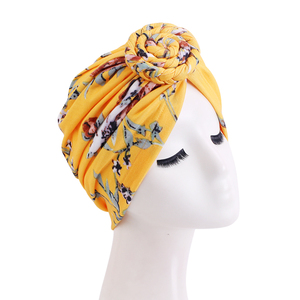 GTOP venta al por mayor logotipo personalizado nudo trenzado turbantes diademas patrón de flores cabeza envoltura estampados africanos turbante sombrero para <span class=keywords><strong>mujer</strong></span> - Product Image 6