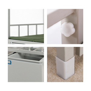 Lit superposé double en métal et acier avec armoire, design moderne pour chambre d'hôtel, d'école ou pour adultes - Product Image 3