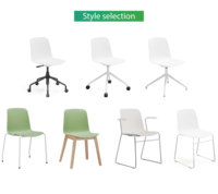 Chaises de salle à manger en plastique de luxe en gros, base chromée, design traditionnel, couleur blanc/gris pour café, salon, conférence