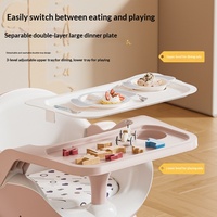 Chaise haute pour bébé de 6 mois avec support pour tablette, chaise haute convertible et siège pour tout-petit avec base à roulettes pour la salle à manger à domicile