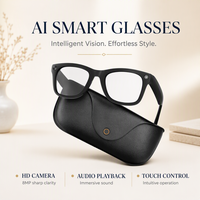 Lunettes Intelligentes IA avec Caméra HD 8MP, Enregistrement Photo et Vidéo, Lecture Audio à Oreille Ouverte, Écoute Musicale, Assistant Vocal en Temps Réel, Sans Fil